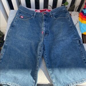 Vintage echo red denim jean shorts men’s
